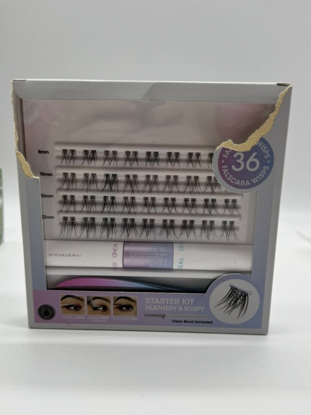 Kiss Falscara Clear Band Lash Extension Kit 36 Wisps Imperfect Box Event New